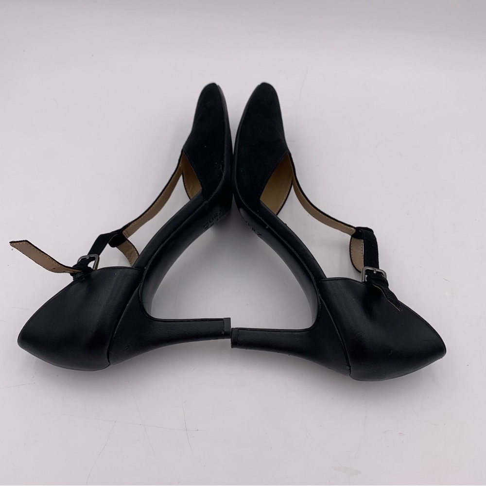 Naturalizer Black Heel Women 9M Formal Dress T-Strap Faux Suede Adjustable EUC - Picture 9 of 13